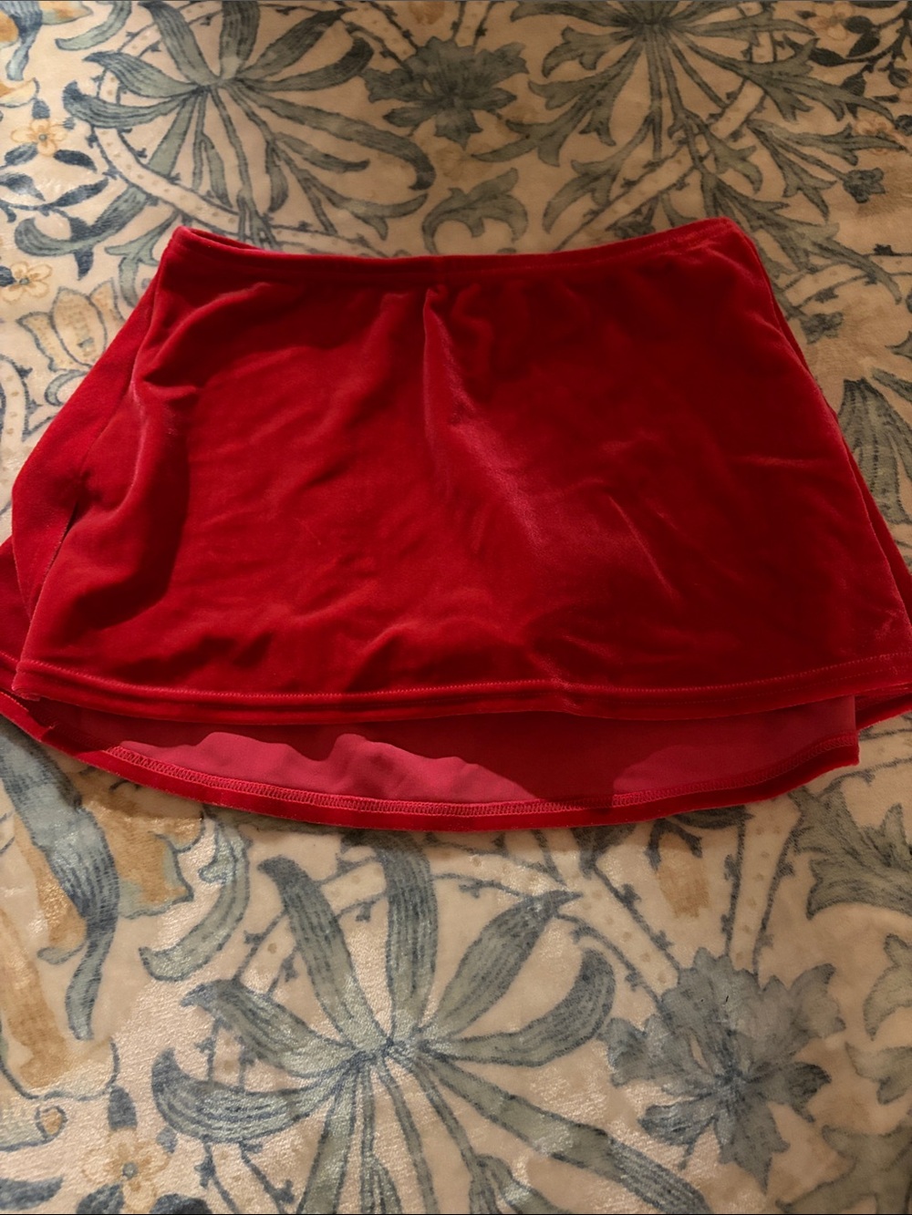 Mondor red velvet ice skating skirt
